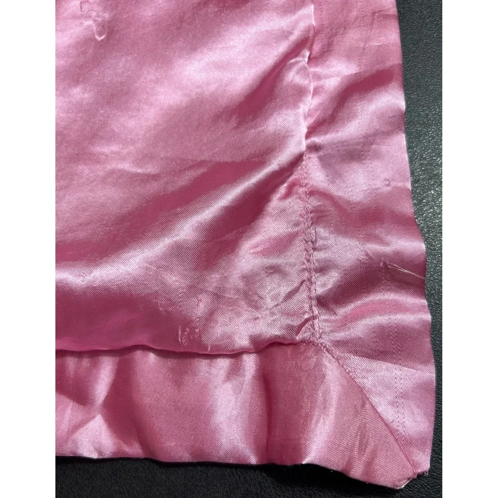 Disney Winnie the Pooh Baby Blanket Pink Satin Trim Rosebud Swirl 30x40 Cozy